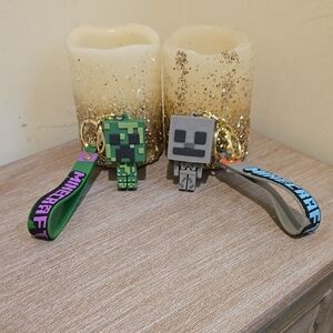 Minecraft Keychain Set with Creeper and Skeleton